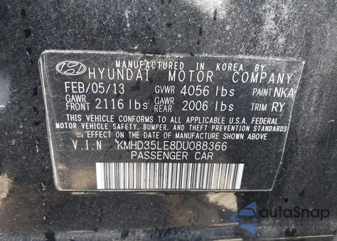 2013 Hyundai Elantra Gt из США, поврежденный, VIN KMHD35LE8DU088366